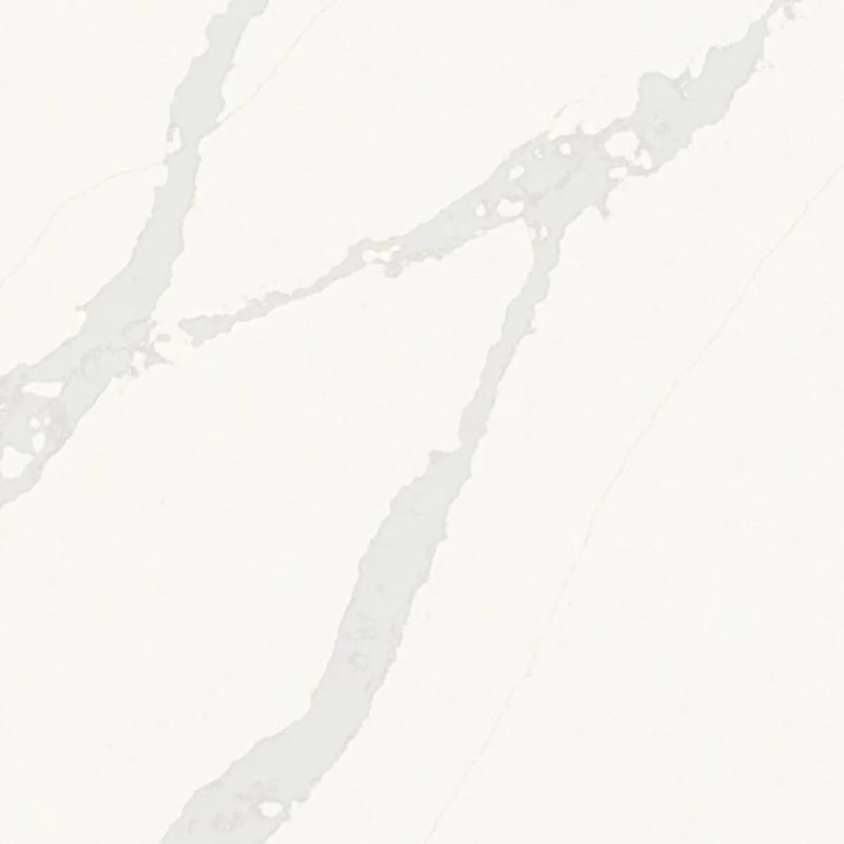 Image of installed ONE Quartz Surfaces Independence Calacatta White Quartz countertops
