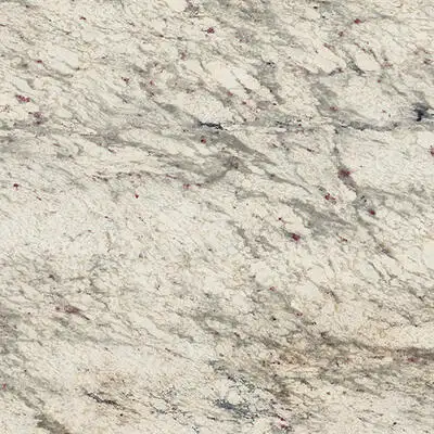 Image of installed White Antico Cream Granite countertops
