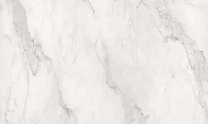 Closeup image of Panoramic Porcelain Surfaces Calacatta White Porcelain countertop slab