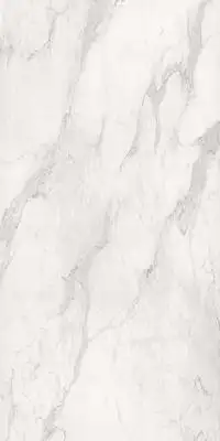 Image of installed Panoramic Porcelain Surfaces Calacatta White Porcelain countertops