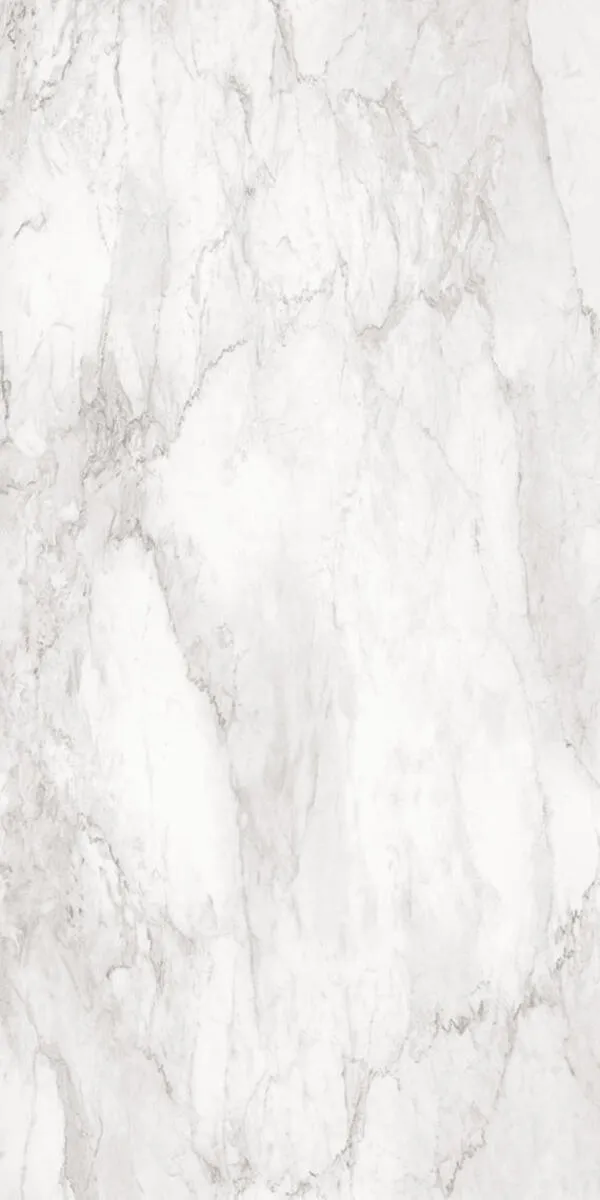 Image of installed Panoramic Porcelain Surfaces Calacatta White Porcelain countertops