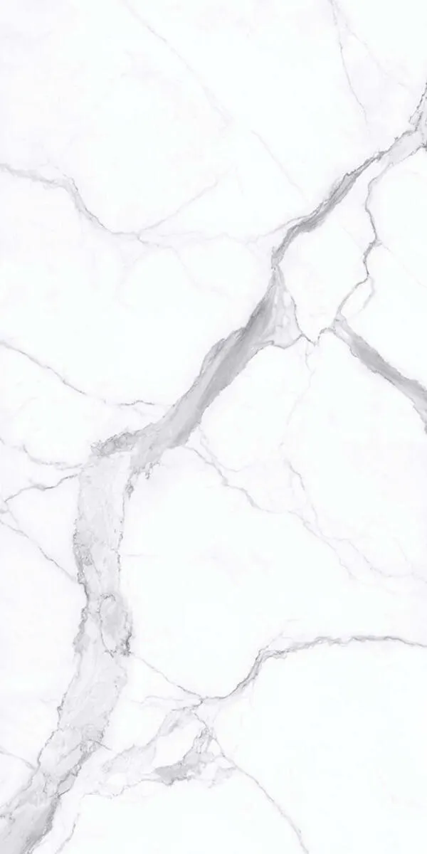 Closeup image of Panoramic Porcelain Surfaces Statuario White Porcelain countertop slab
