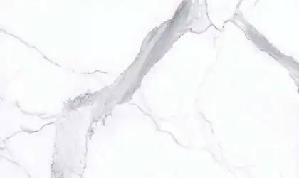 Closeup image of Panoramic Porcelain Surfaces Statuario White Porcelain countertop slab