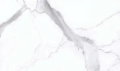 Image of installed Panoramic Porcelain Surfaces Statuario White Porcelain countertops