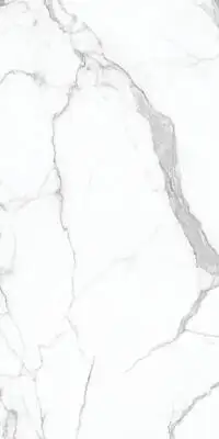 Image of installed Panoramic Porcelain Surfaces Statuario White Porcelain countertops