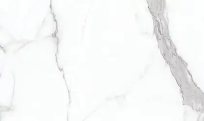 Image of installed Panoramic Porcelain Surfaces Statuario White Porcelain countertops