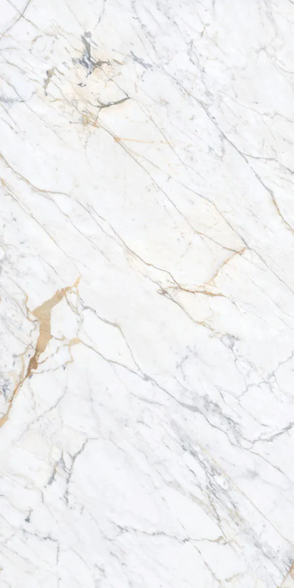 Image of installed Panoramic Porcelain Surfaces Diamond Mine White Porcelain countertops