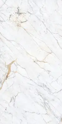 Image of installed Panoramic Porcelain Surfaces Diamond Mine White Porcelain countertops