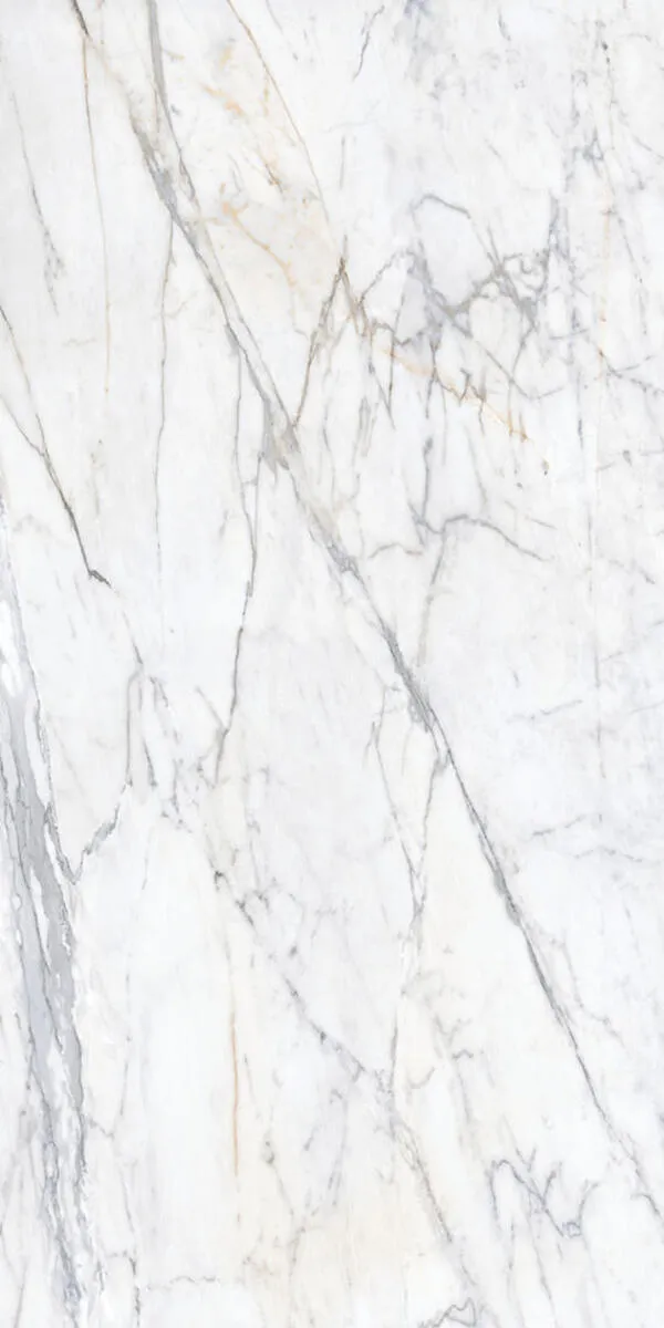 Image of installed Panoramic Porcelain Surfaces Diamond Mine White Porcelain countertops