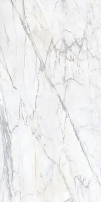 Image of installed Panoramic Porcelain Surfaces Diamond Mine White Porcelain countertops