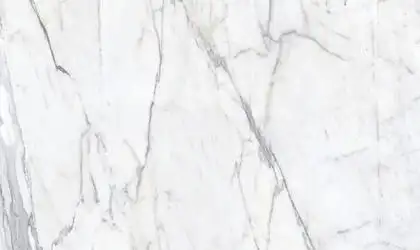 Image of installed Panoramic Porcelain Surfaces Diamond Mine White Porcelain countertops