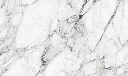 Image of installed Panoramic Porcelain Surfaces Gypsum Calacatta White Porcelain countertops