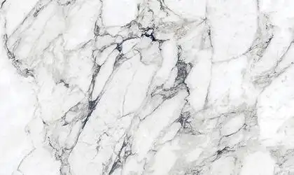 Image of installed Panoramic Porcelain Surfaces Gypsum Calacatta White Porcelain countertops