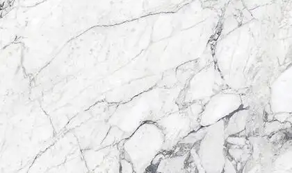 Image of installed Panoramic Porcelain Surfaces Gypsum Calacatta White Porcelain countertops