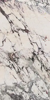 Image of installed Panoramic Porcelain Surfaces Calacatta Aries White Porcelain countertops