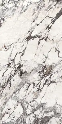 Image of installed Panoramic Porcelain Surfaces Calacatta Aries White Porcelain countertops