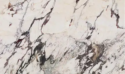 Image of installed Panoramic Porcelain Surfaces Calacatta Aries White Porcelain countertops