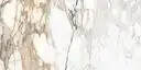 Closeup image of Panoramic Porcelain Surfaces Calacatta Topaz White Porcelain countertop slab