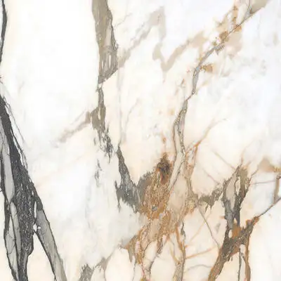 Image of installed Panoramic Porcelain Surfaces Calacatta Topaz White Porcelain countertops