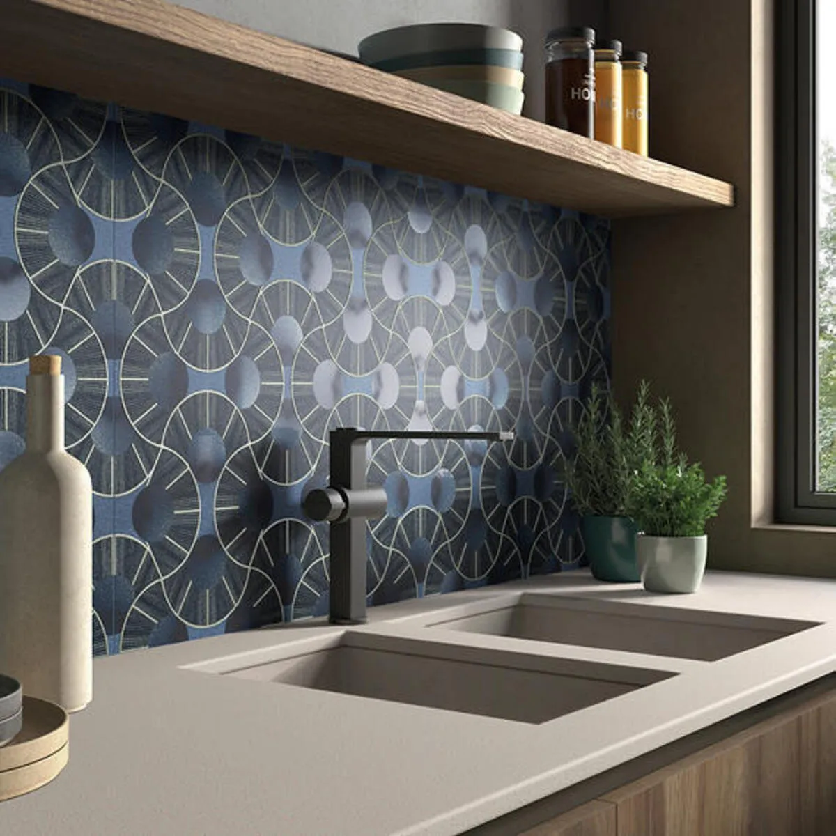 Image of installed ONE Quartz Surfaces Simply Beige Beige Quartz countertops