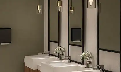 Image of installed ONE Quartz Surfaces Simply Beige Beige Quartz countertops