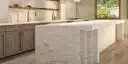 Image of installed ONE Quartz Surfaces Sedona Beige Quartz countertops