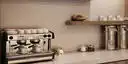Image of installed ONE Quartz Surfaces Capitol Beige Beige Quartz countertops