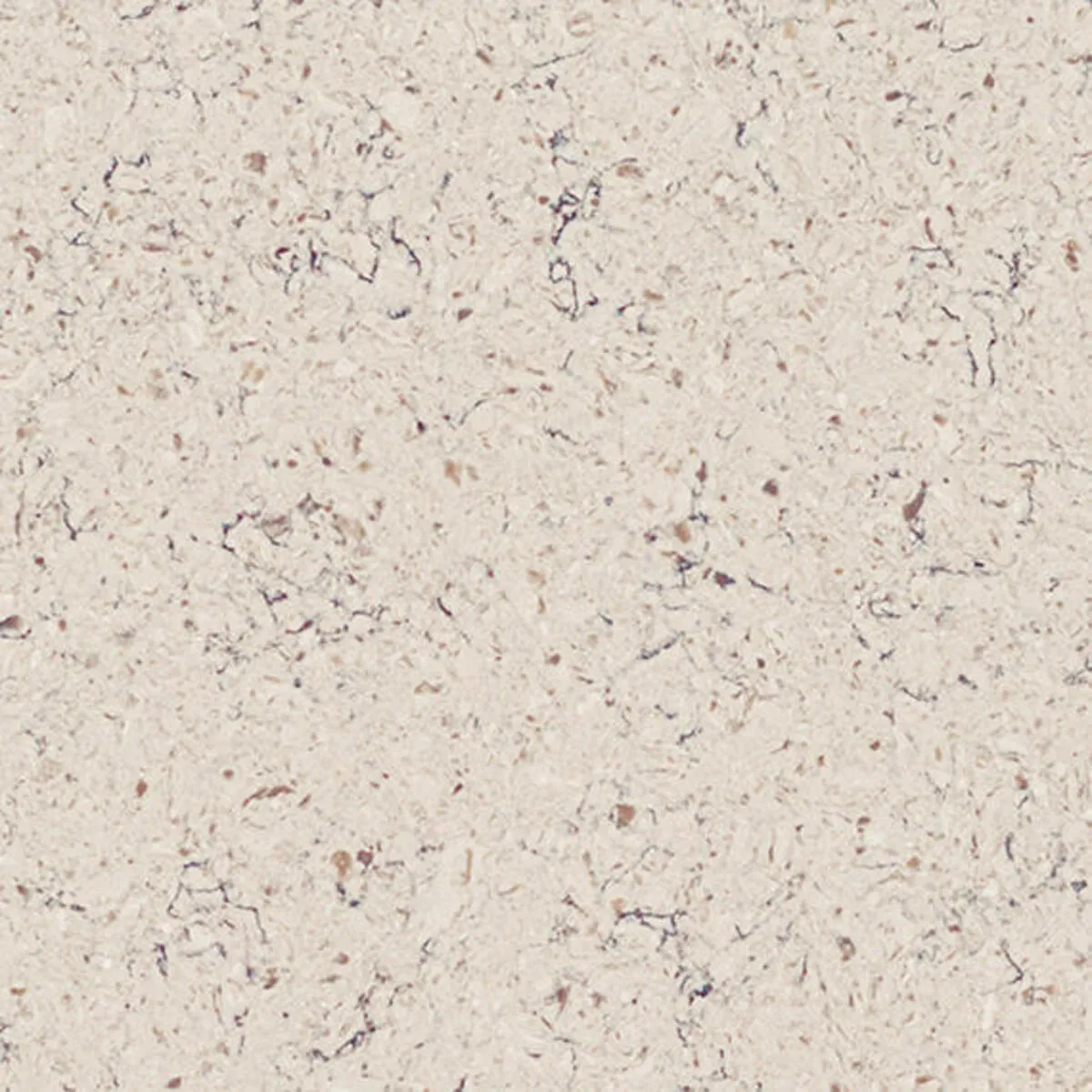 Closeup image of ONE Quartz Surfaces Alpine Winter Cream Quartz countertop slab