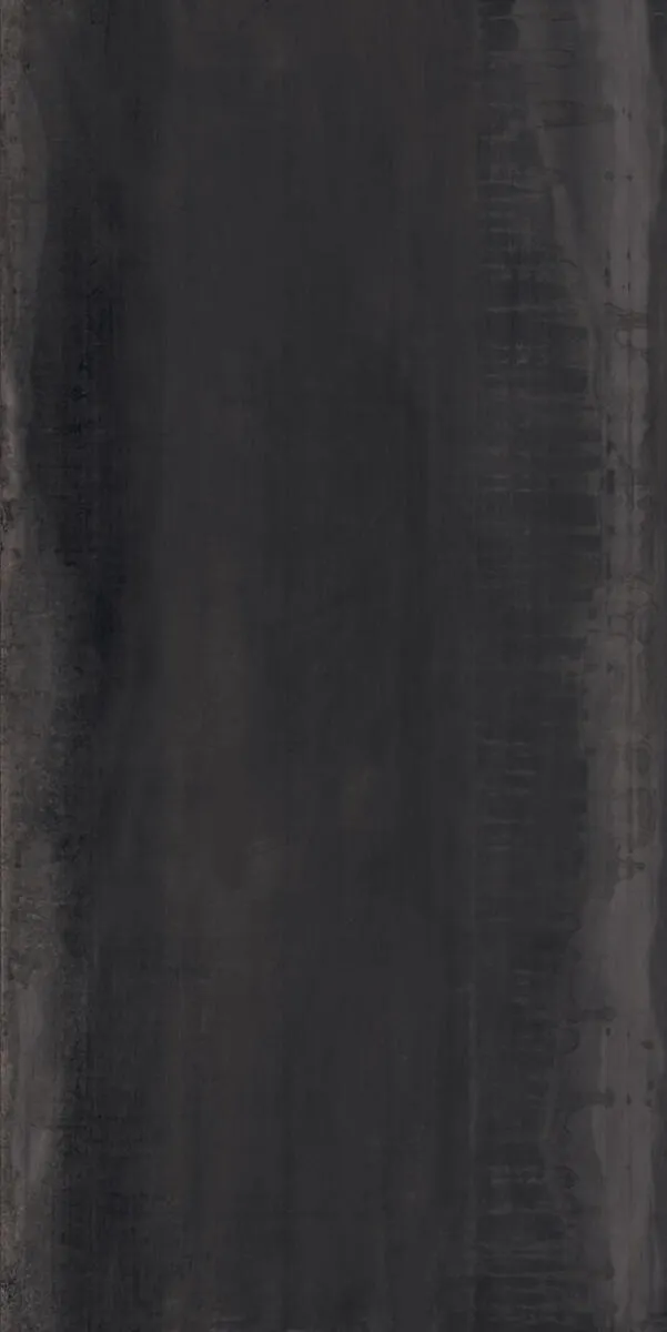 Image of installed Panoramic Porcelain Surfaces Obsidian Black Porcelain countertops