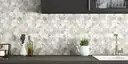 Image of installed ONE Quartz Surfaces Concrete Grey Black Quartz countertops