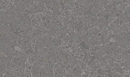 Image of installed ONE Quartz Surfaces Armor Grey Grey Quartz countertops