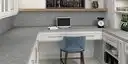 Image of installed ONE Quartz Surfaces Armor Grey Grey Quartz countertops