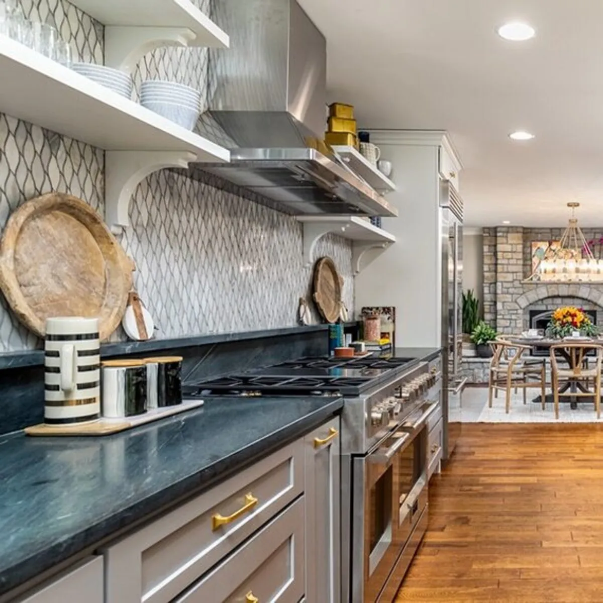 Image of installed Black Soapstone Black Soapstone countertops