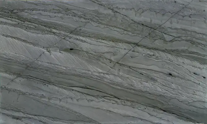 Closeup image of Mercury Grey Quartzite countertop slab