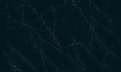 Image of installed ONE Quartz Surfaces Liberty Black Black Quartz countertops