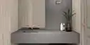 Image of installed ONE Quartz Surfaces Sirius Grey Quartz countertops