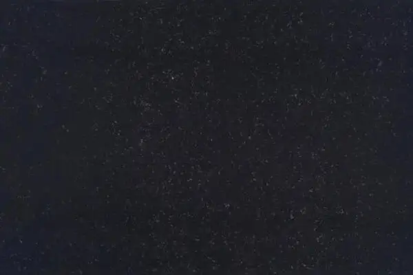 Image of installed ONE Quartz Surfaces Nightfall Black Quartz countertops