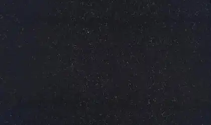 Image of installed ONE Quartz Surfaces Nightfall Black Quartz countertops