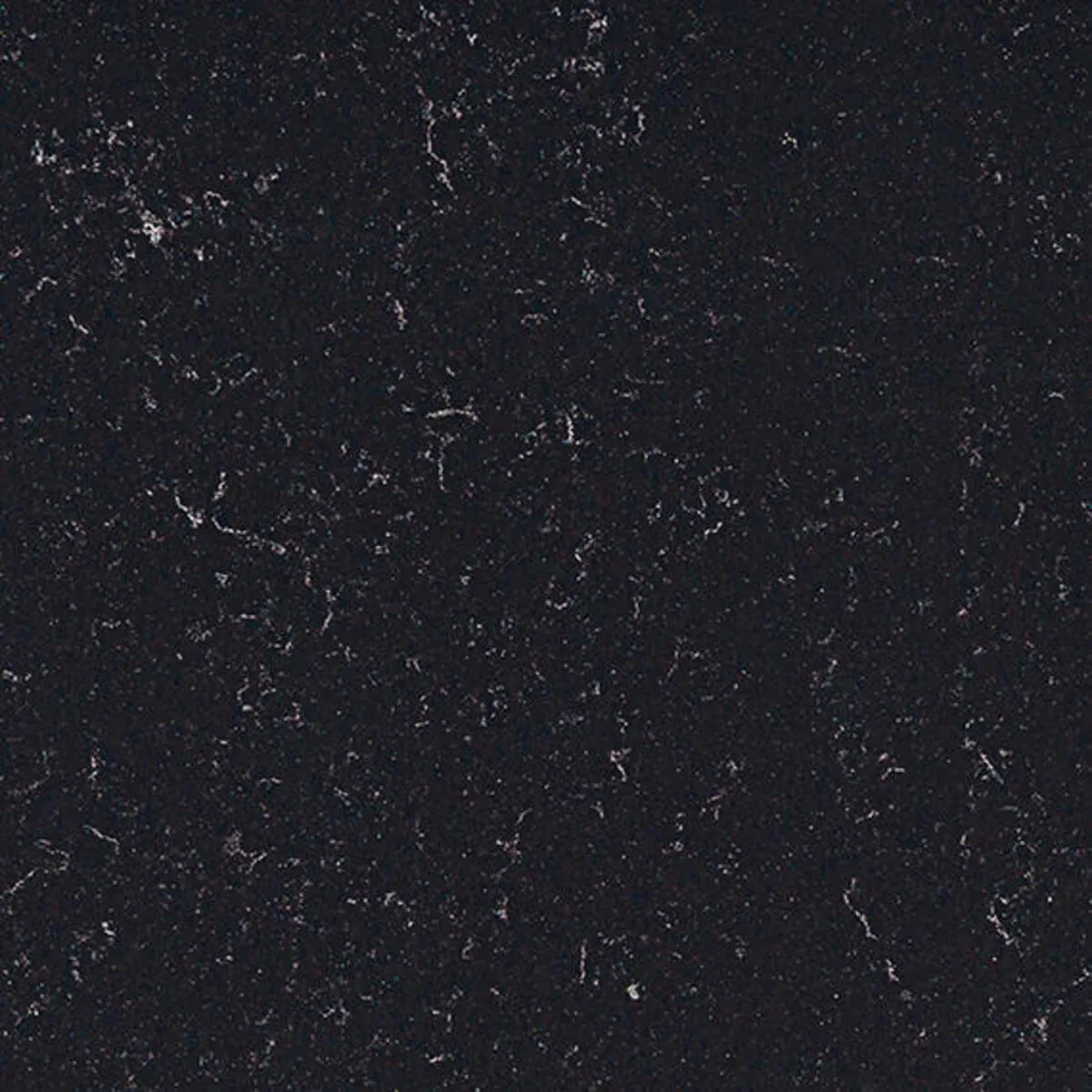 Image of installed ONE Quartz Surfaces Nightfall Black Quartz countertops