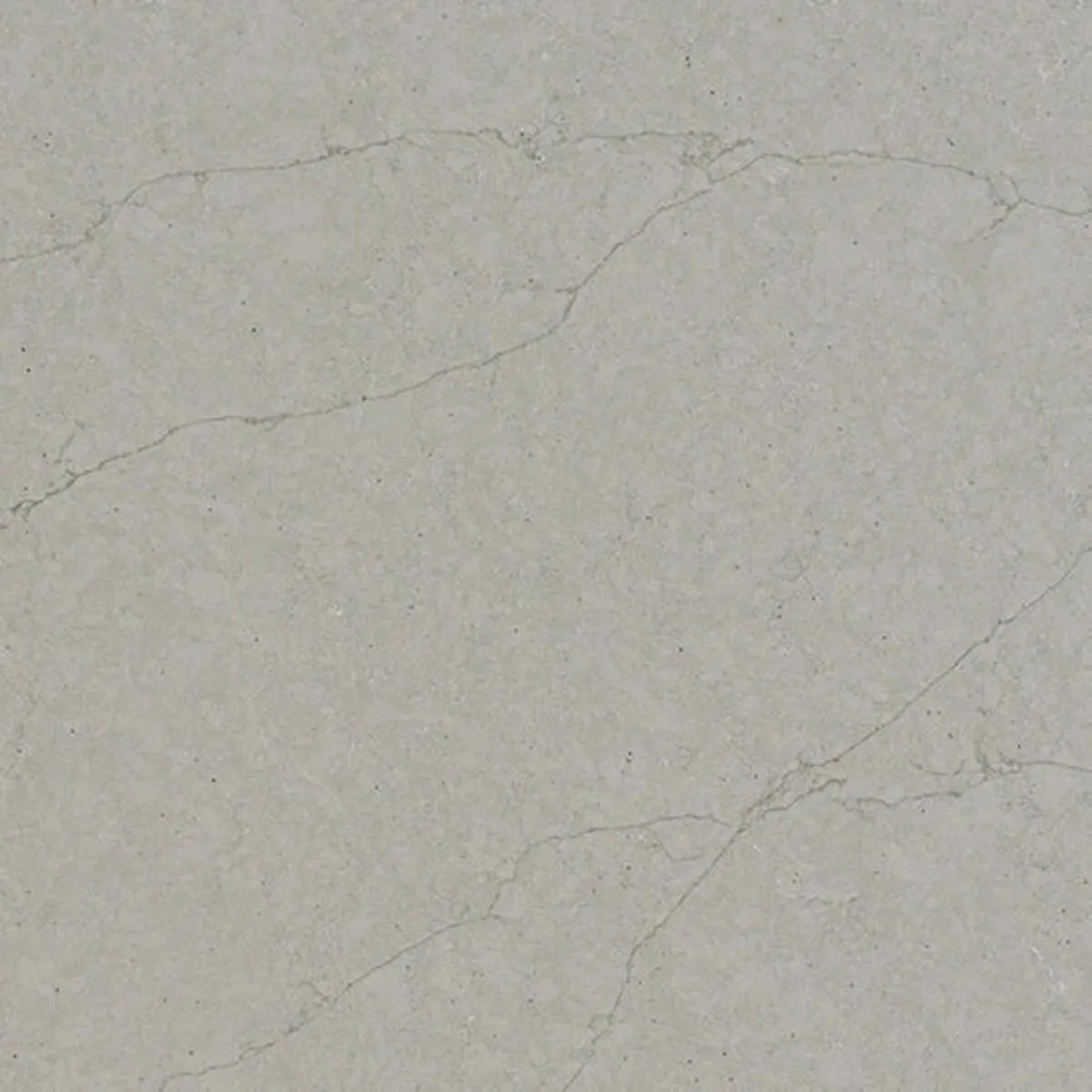 Closeup image of ONE Quartz Surfaces Noble Grey Grey Quartz countertop slab