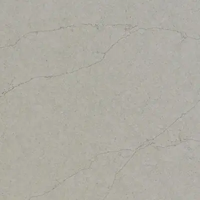 Closeup image of ONE Quartz Surfaces Noble Grey Grey Quartz countertop slab