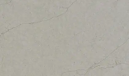Closeup image of ONE Quartz Surfaces Noble Grey Grey Quartz countertop slab