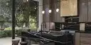Image of installed ONE Quartz Surfaces Black Canyon Black Quartz countertops