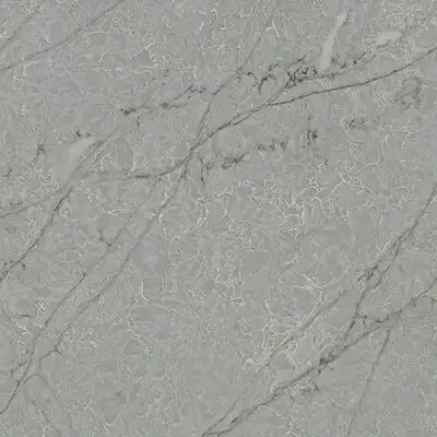 Image of installed ONE Quartz Surfaces Amazonite Grey Grey Quartz countertops
