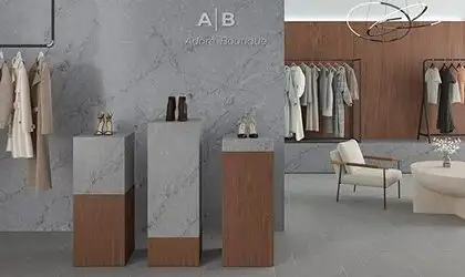 Image of installed ONE Quartz Surfaces Amazonite Grey Grey Quartz countertops