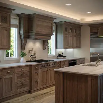 Image of installed Tahitian Cream Cream Quartzite countertops
