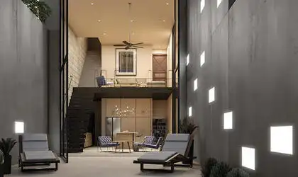 Image of installed Panoramic Porcelain Surfaces Chromium Grey Porcelain countertops