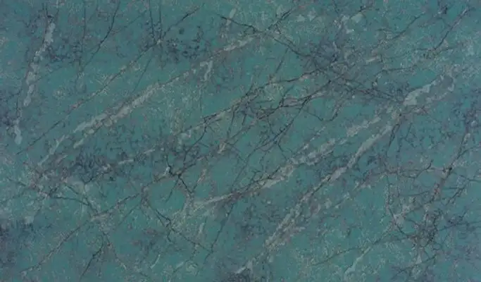 Image of installed ONE Quartz Surfaces Amazonite Blue Quartz countertops