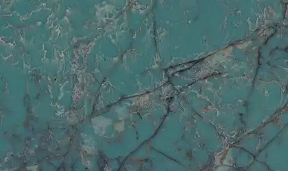 Image of installed ONE Quartz Surfaces Amazonite Blue Quartz countertops