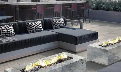 Image of installed Caldera Blue Grey Quartzite countertops